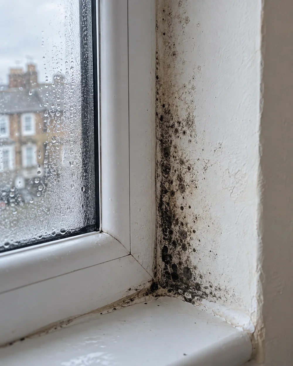 Mould spotting on a window surround